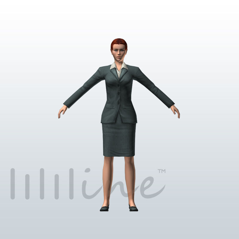 Üzleti lány nő 3D-s modell 0064