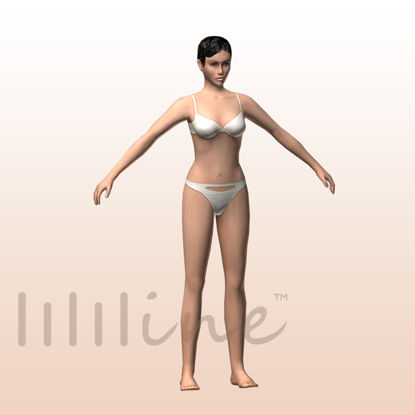 Sexy dívka v bikinách 3D model 0086