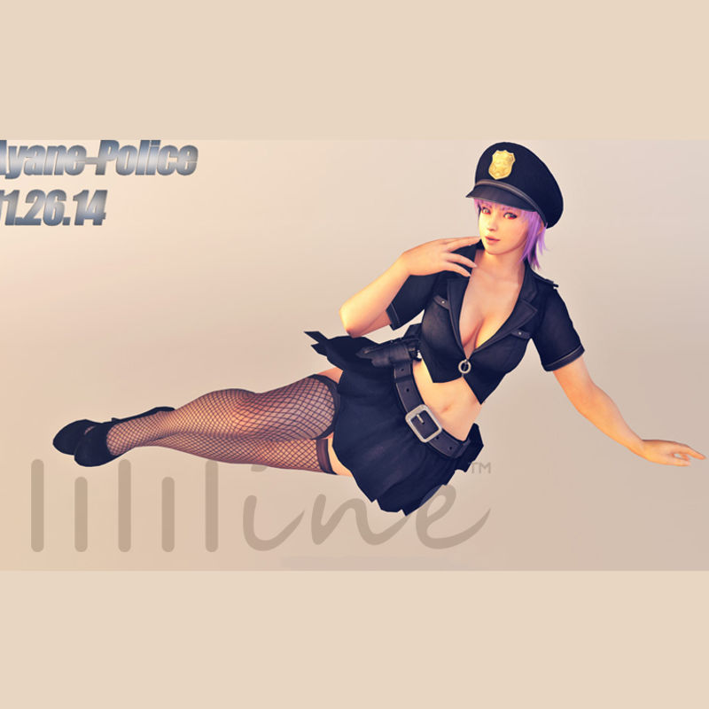 DOA5 Ayane Police 3D modell 0088