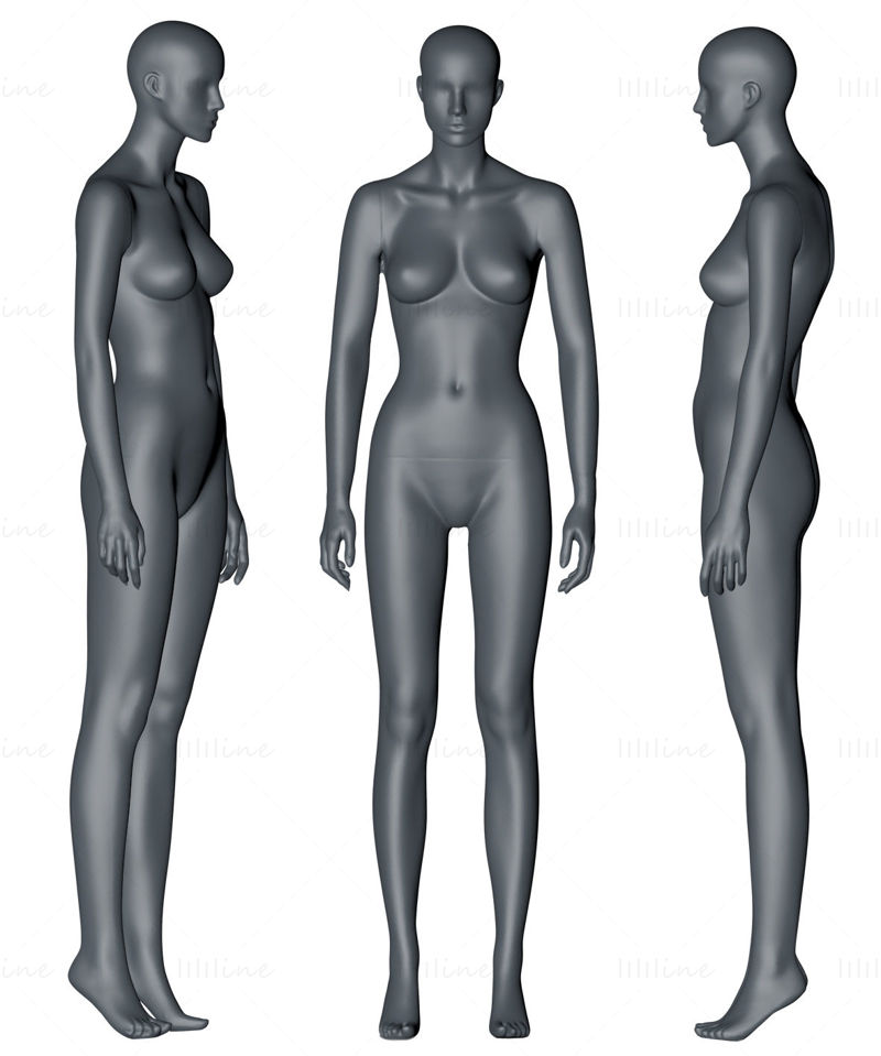 عارضة أزياء النساء 3D نموذج الطباعة