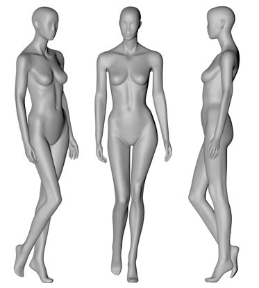 Modelo de impressão 3d sexy feminino manequim