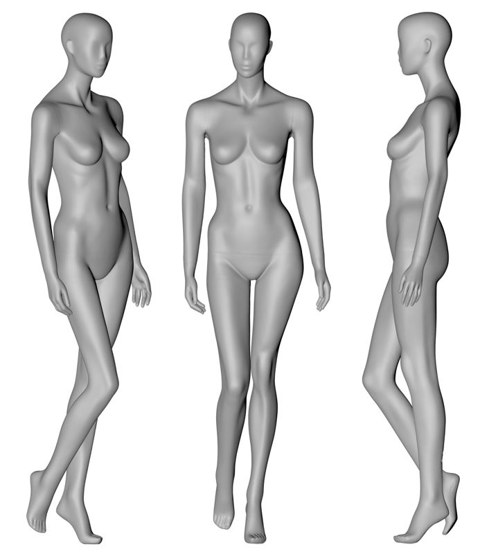 Modelo de impressão 3d sexy feminino manequim