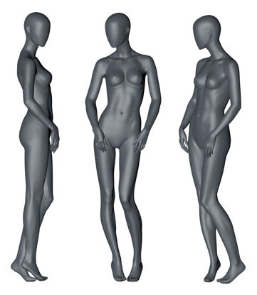 Elegant standing sideways female mannequin 3d printing model