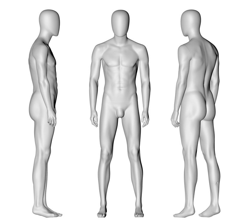 Sportovní mužský figurína bez tváře 3d model tisku
