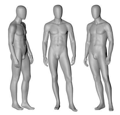 Modelo de impresión 3d de maniquí sin cara masculina