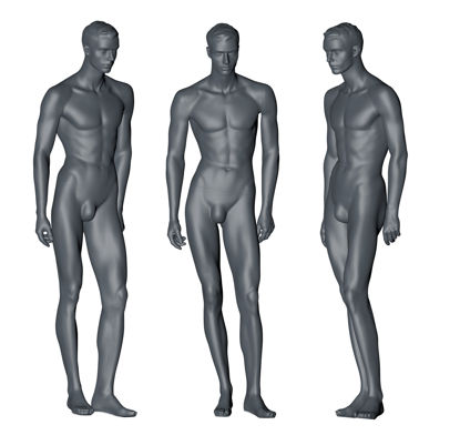 Mode mannelijke mannequin gezicht en haar 3D-afdrukken model