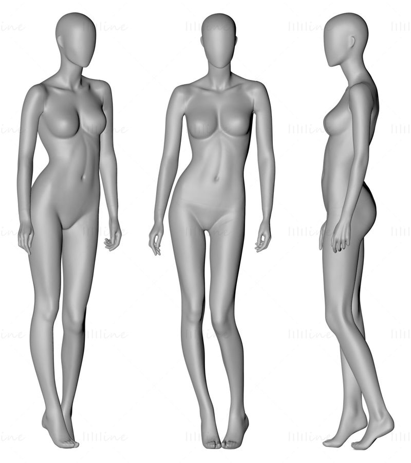 Manequim feminino na ponta dos pés modelo de impressão 3d