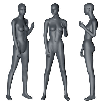 Vrouwelijke etalagepop linkerhand omhoog 3D-printmodel