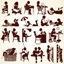 People Daily Behavior Silhouettes AI Vector