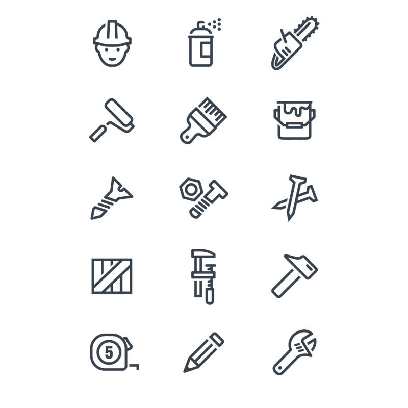 Iconos de construcción de iconos AI Vector