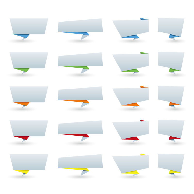 Paper Folding Dialogue Box Graphic AI Vector