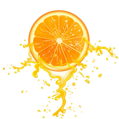 橙子桔子薄片切片汁液图形AI矢量
