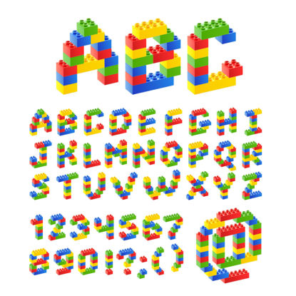Lego Numbers Letters Graphic AI Vector