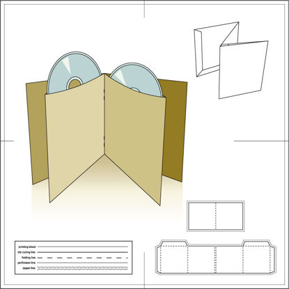 2 CD Folder Paper Package Die-cutting AI Vector