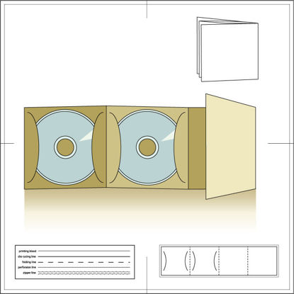 CD DVD Paper Package Die Cutting AI Vector