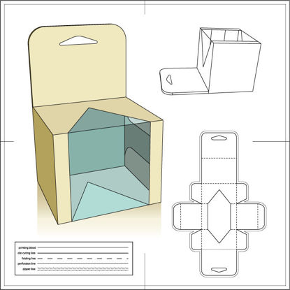 Paper Package Box Plastic Die-cutting AI Vector