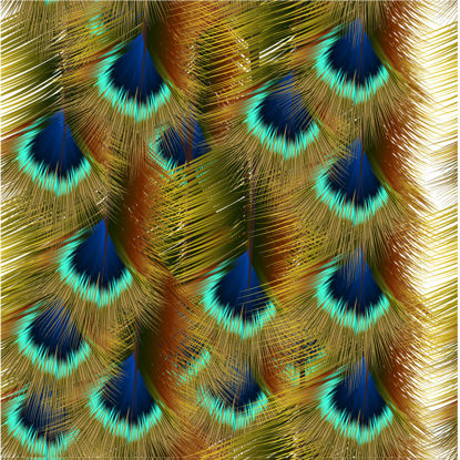 Peacock Feather Photorealistic Graphic AI Vector