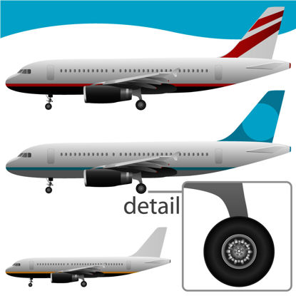 Vetor de AI de detalhe de material rodante de avião