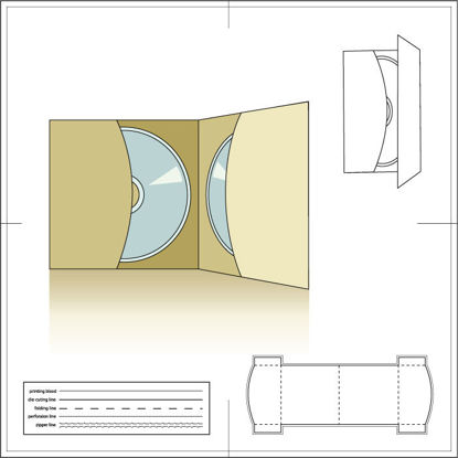 Double CD Paper Package Die cutting AI Vector