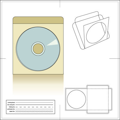 透明塑料CD封套包装AI矢量刀版