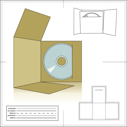 CD Envelope Paper Package Die-cutting Vector AI
