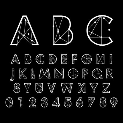 創造的な線形デザイン番号アルファベットAIベクトル
