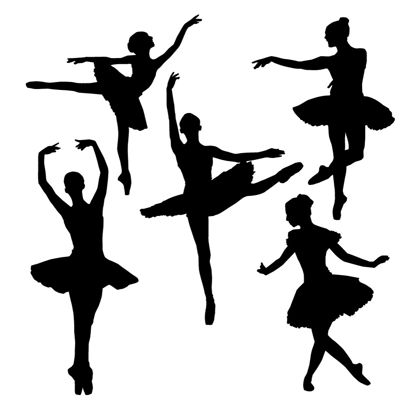 Vecteur AI silhouettes de danseur de ballet
