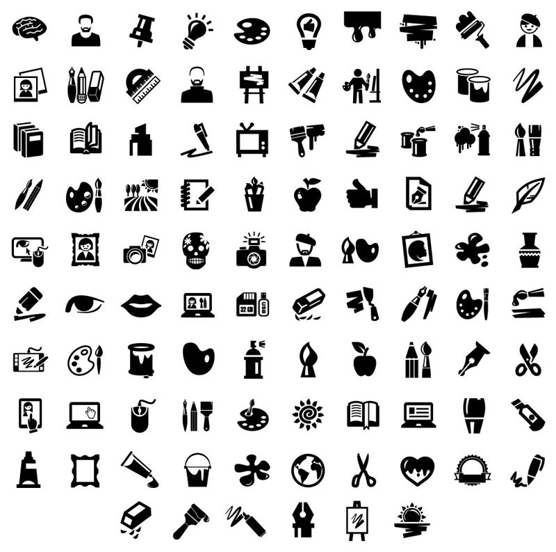 Art Icons Design Elements AI Vector