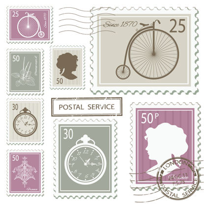 邮票图形AI矢量