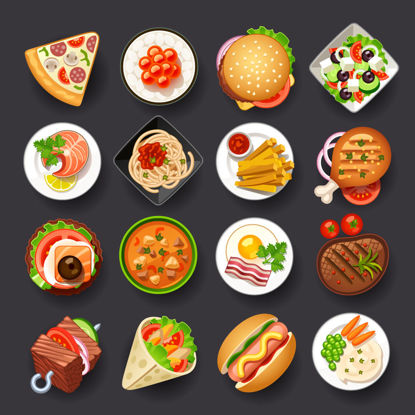 Jemné potraviny Ikony Grafický AI vektor