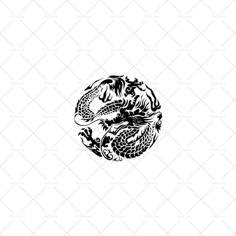 tatouage de dragon circulaire