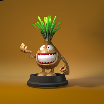 Onion cartoon character 3d model