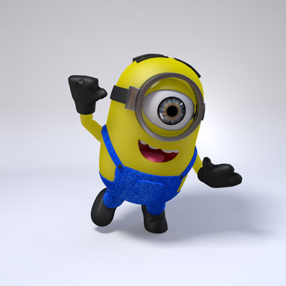 Minions 3D-model opgetuigd