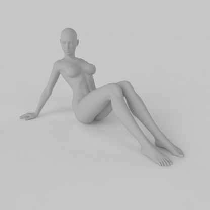 žena figuríny sedí pozice 3d model