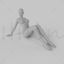 Female mannequins sitting position 3d model