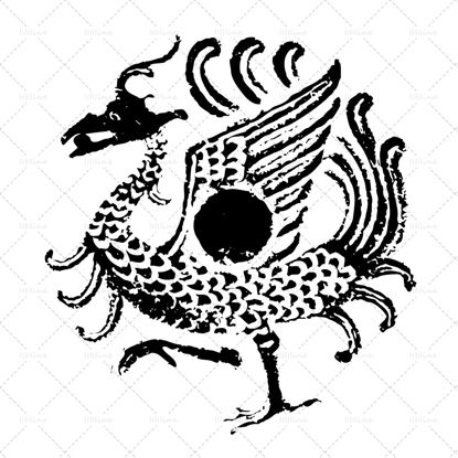 古代の朱色の鳥zhuque