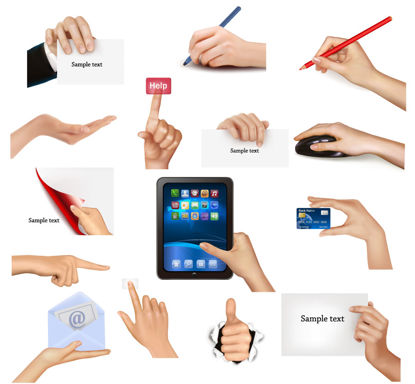 手势手部动作展示演示图形设计AI矢量