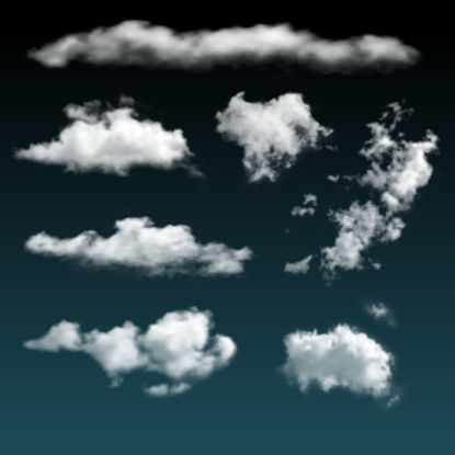 Weiße Wolke Photorealistic grafischer AI-Vektor