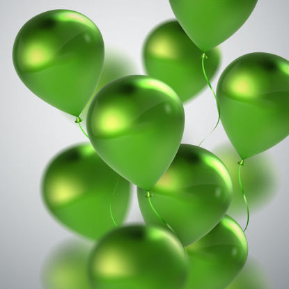 Ballon vert photoréaliste design graphique vecteur AI