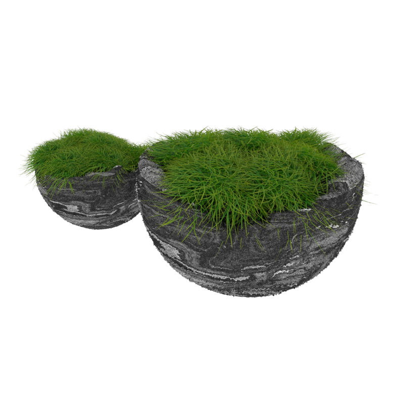 modèle 3d paysage d'herbe en pot