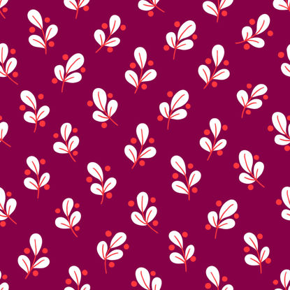 Seamless pattern wrapper red plants vector