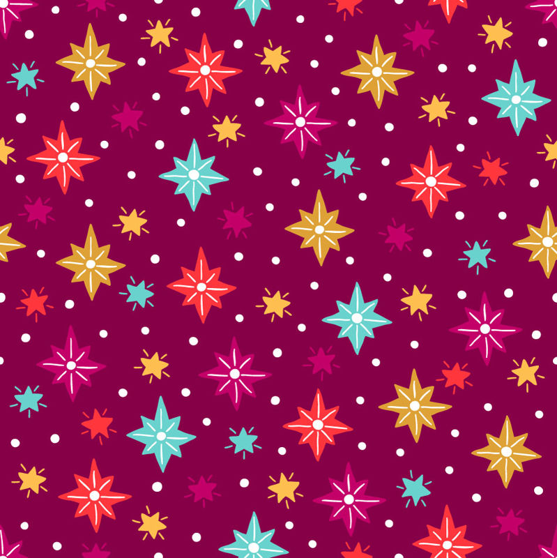 وکتور ستارگان رنگی با الگوی بدون درز