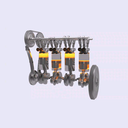 انیمیشن موتور پیستون 3D