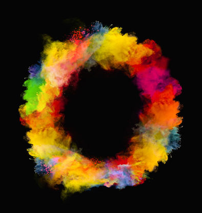 Vernice colorata in polvere cerchio trasparente PNG