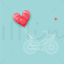 Red Balloon Bike Romance Design Element AI Vector
