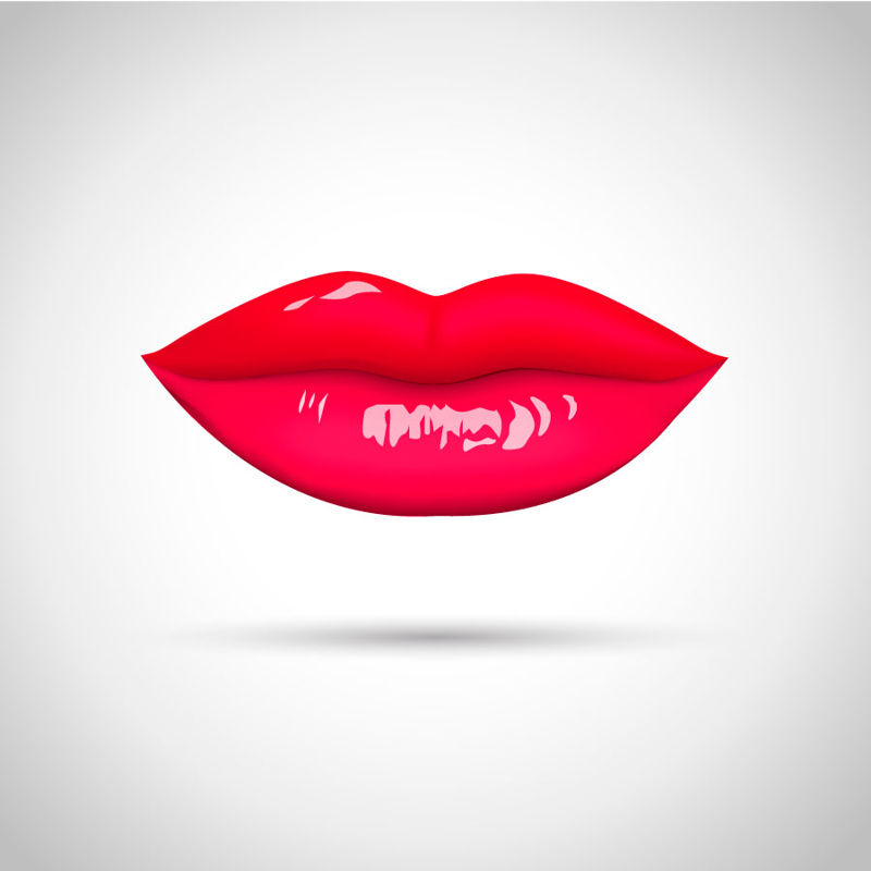 Bright Red Lips AI Vector