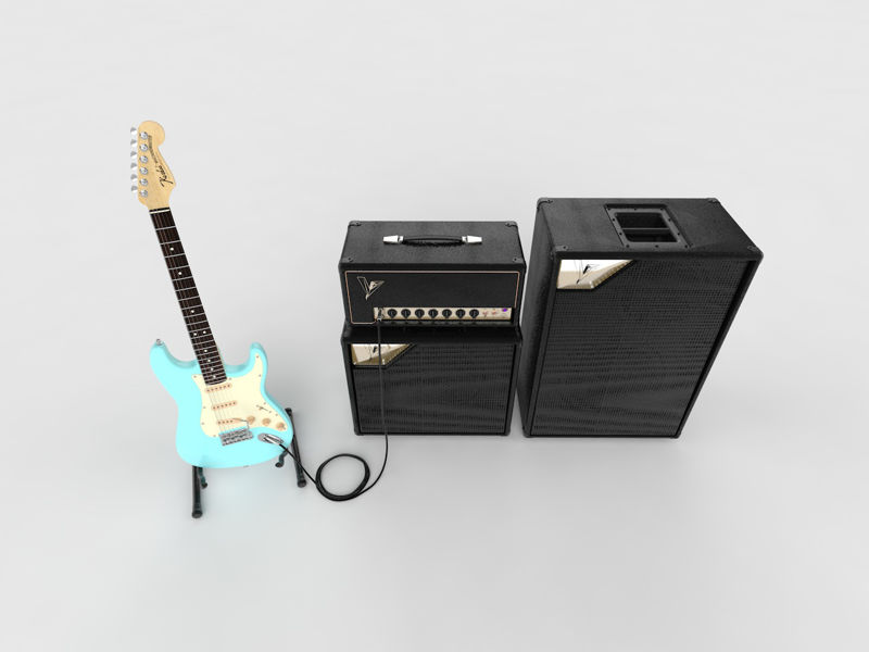 مدل سه بعدی بلندگو GuitarSet