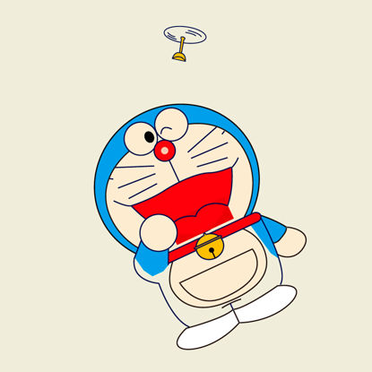 Çizgi film karakteri Doraemon AI vektör