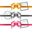 3 Golden Grey Red Bowknot Graphic AI Vector