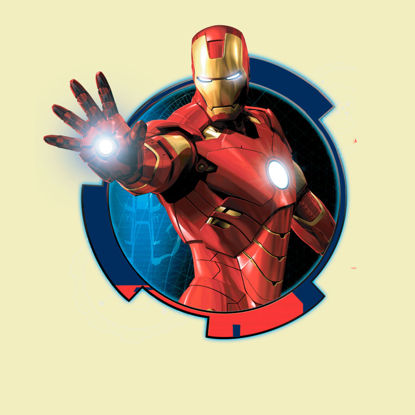Vettore di AI del grafico di Iron Man dell'eroe del personaggio dei personaggi
